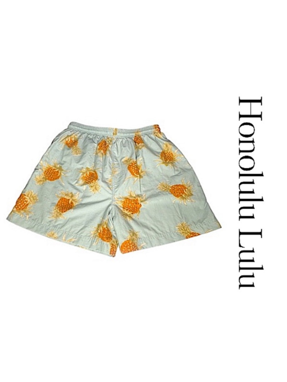 Honolulu Lulu Hawaiian Tropical Pineapple Swim Trunks Men’s Size LG EUC!